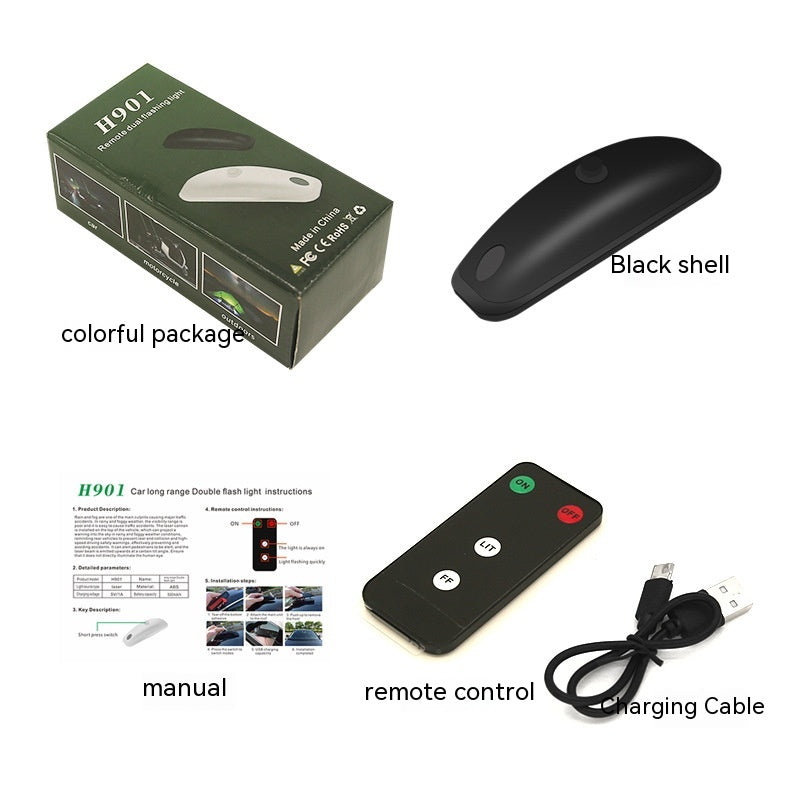 Car Remote Pilot Light Rain Fog Weather Anti-collision Help Strobe Light