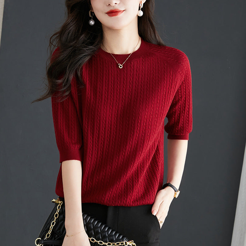 New Loose Twist Western Style Shirt Knitwear Thin