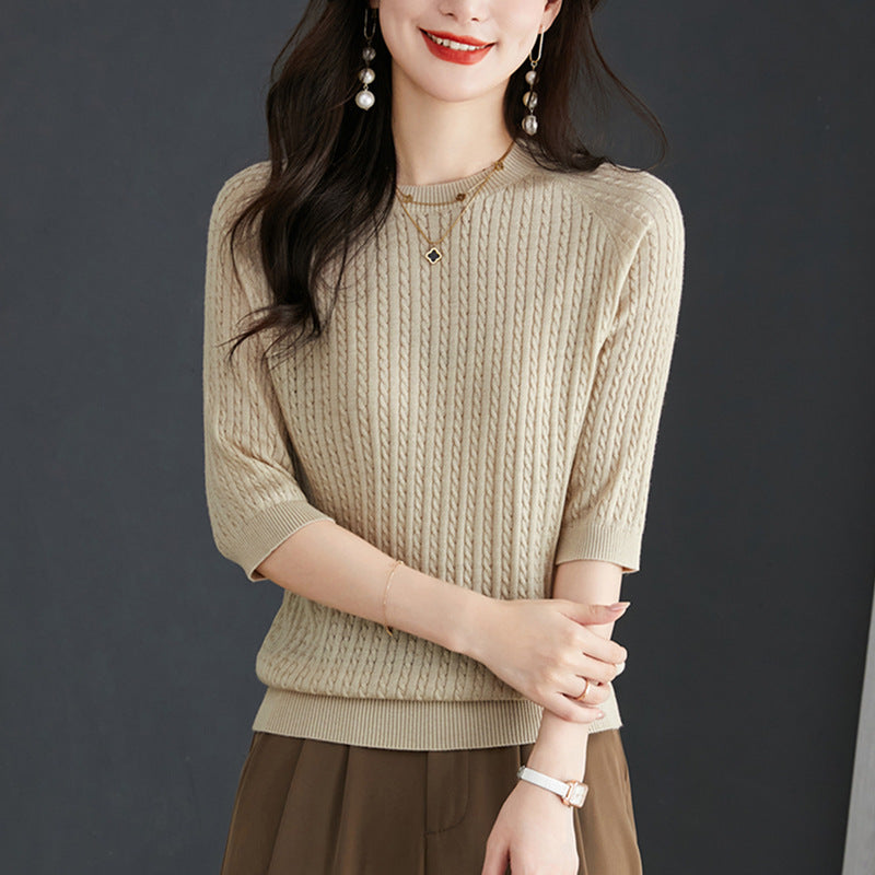 New Loose Twist Western Style Shirt Knitwear Thin