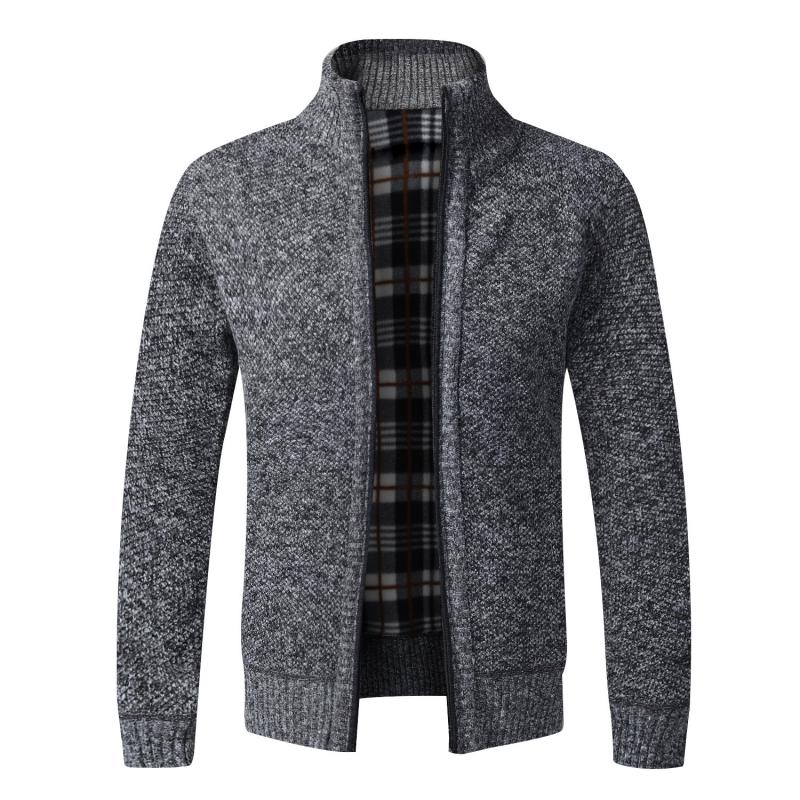 Winter Warm Cardigan Men Fleece Zipper Sweaters - Slim Fit