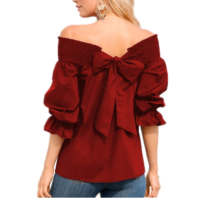 Off Shoulder Women Strapless Blouse