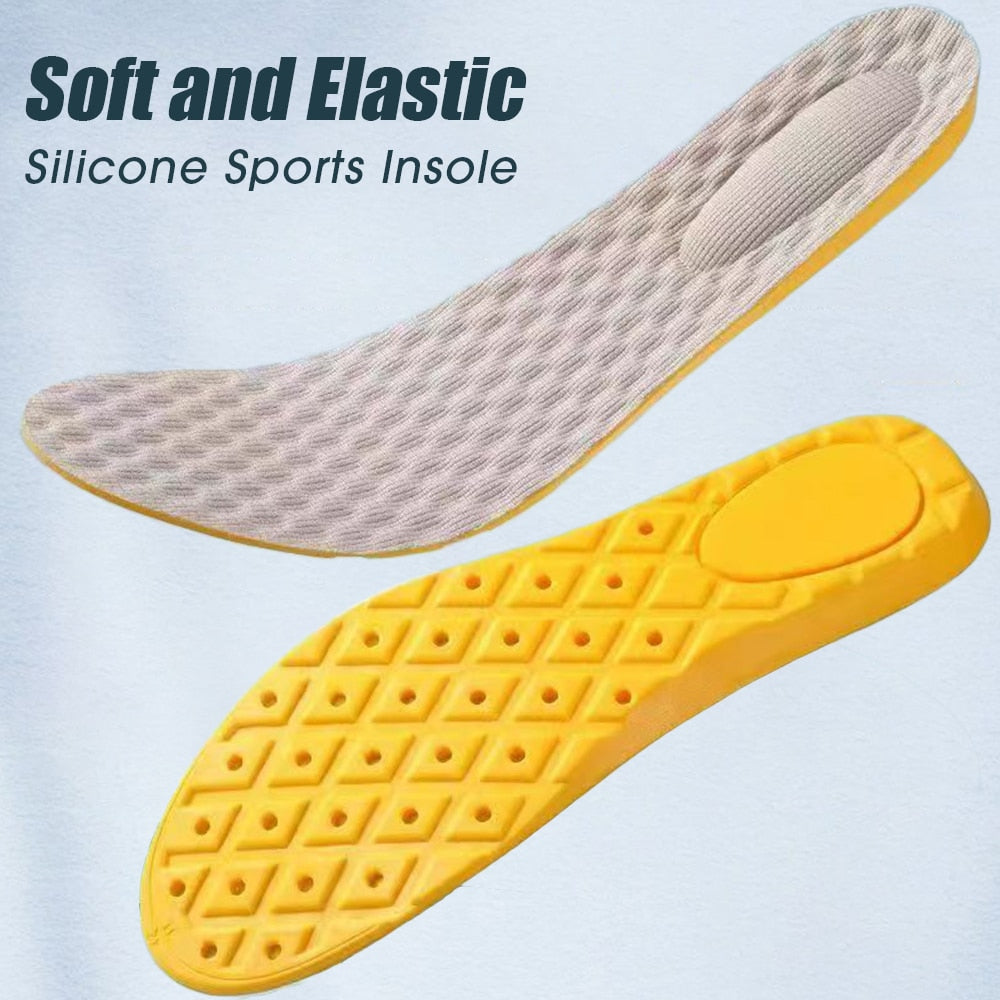 4Pcs Soft Latex Memory Foam Insoles Women Men Sport Running Foot Support Shoe Pad Breathable Orthopedic Feet Care Insert Cushion