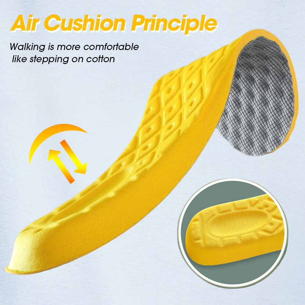 4Pcs Latex Memory Foam Breathable Orthopedic Sport Insoles