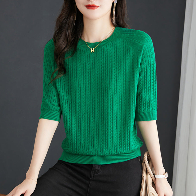 New Loose Twist Western Style Shirt Knitwear Thin