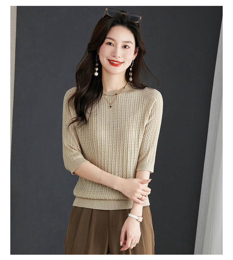 New Loose Twist Western Style Shirt Knitwear Thin