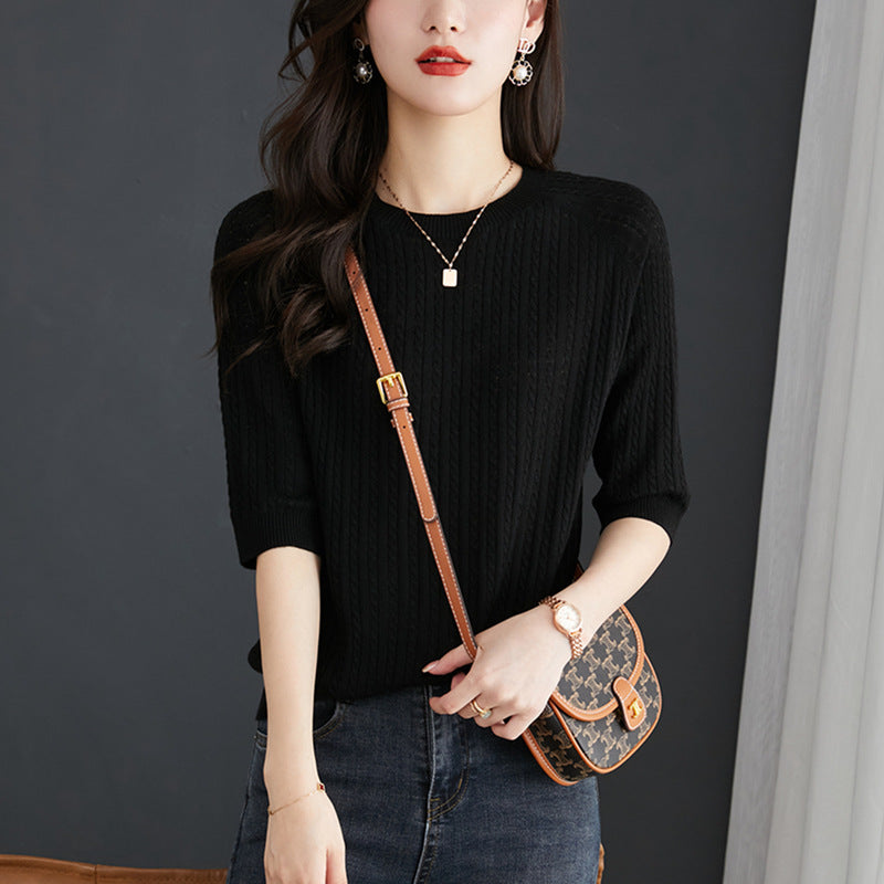 New Loose Twist Western Style Shirt Knitwear Thin