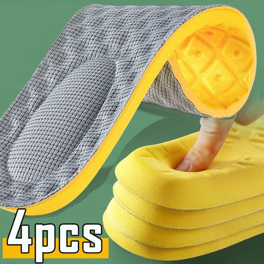 4Pcs Latex Memory Foam Breathable Orthopedic Sport Insoles